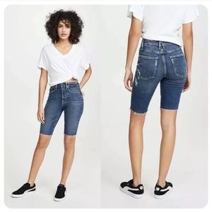 Good American Bermuda Distressed Jean Short | 10 (30) NWT